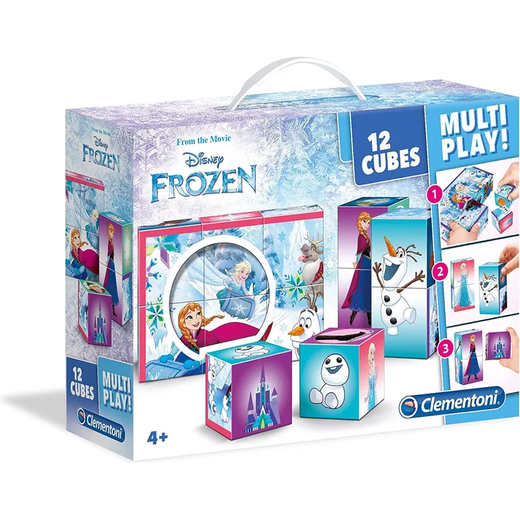 Clementoni 41503.8 - Würfelpuzzle 'Die Eiskönigin', 12 Teile