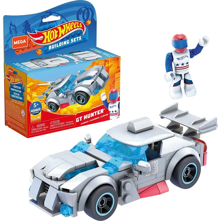 MEGA GVM32 - MEGA Construx + Hot Wheels GT Hunter Fahrzeug zum zusammenbauen, Spielzeug Bauset, für Kinder ab 5 Jahren