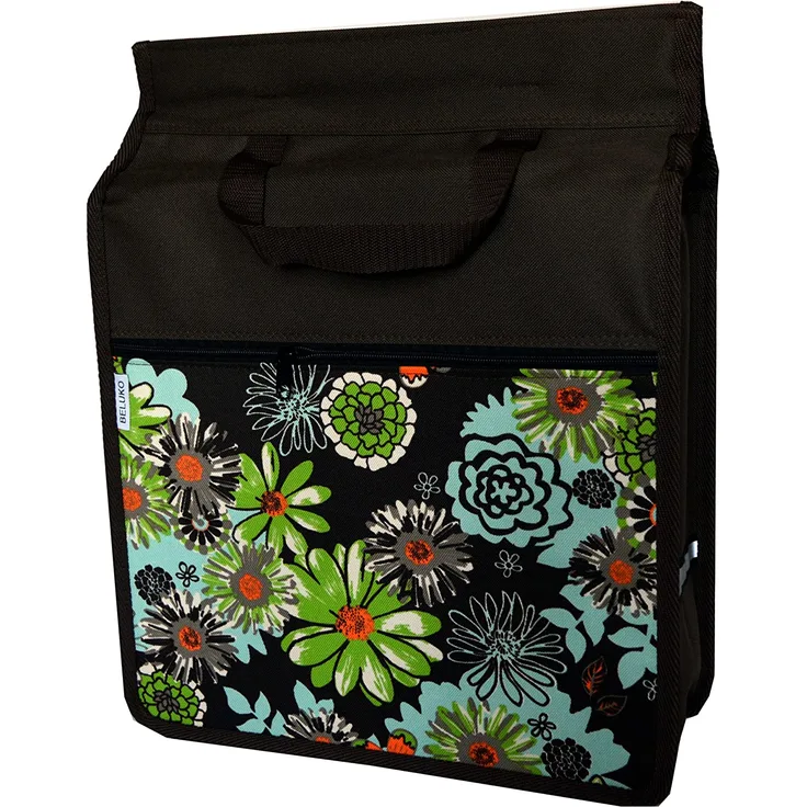 Beluko 'Uno' Fahrradtasche für Gepäckträger ab 26 Zoll Schwarz Grüne Blumen