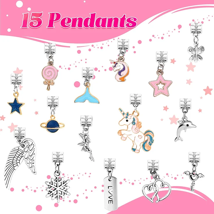Geschenke für Mädchen, Schmuck Basteln Mädchen Kinder Spielzeug ab 5-12 Jahre, Bastelset Kinder Mädchen Schmuck Armbänder, Mädchen Geschenke 5 6 7 8 9 10 11 12 Jahre, Weihnachtsgeschenke für kinder – Bild 5