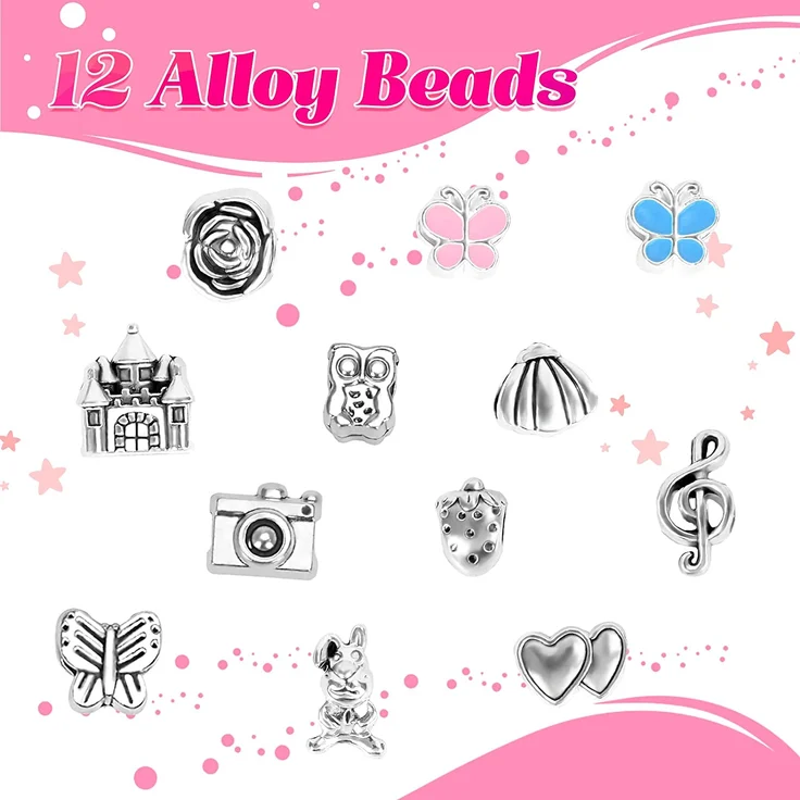 Geschenke für Mädchen, Schmuck Basteln Mädchen Kinder Spielzeug ab 5-12 Jahre, Bastelset Kinder Mädchen Schmuck Armbänder, Mädchen Geschenke 5 6 7 8 9 10 11 12 Jahre, Weihnachtsgeschenke für kinder – Bild 6