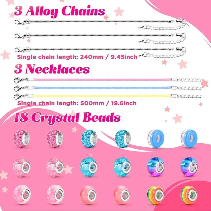 Geschenke für Mädchen, Schmuck Basteln Mädchen Kinder Spielzeug ab 5-12 Jahre, Bastelset Kinder Mädchen Schmuck Armbänder, Mädchen Geschenke 5 6 7 8 9 10 11 12 Jahre, Weihnachtsgeschenke für kinder – Bild 4