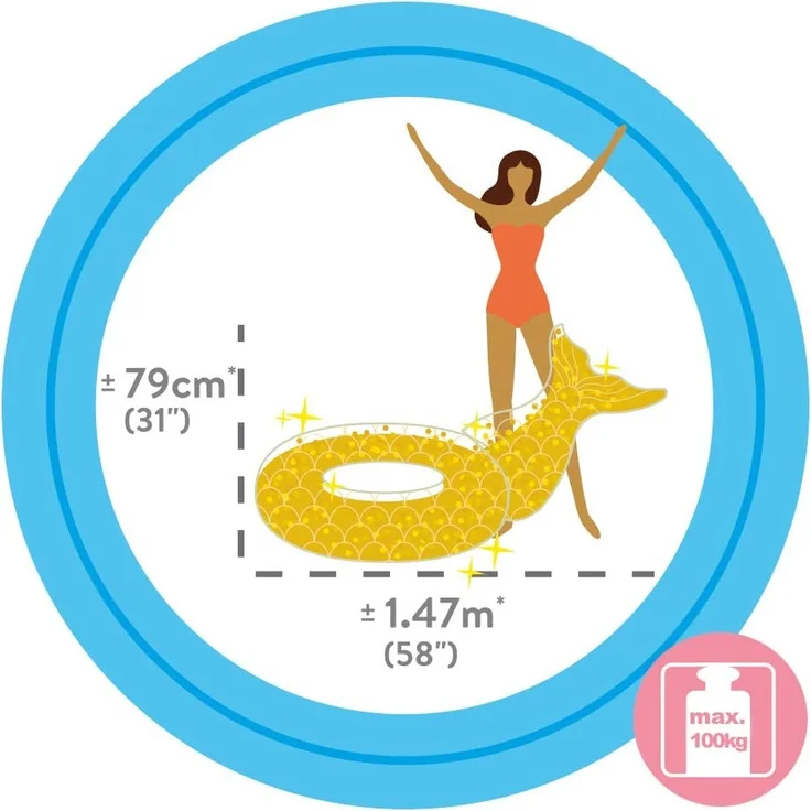 Intex schwimmband Meerjungfrau 147 x 107 x 79 cm Vinyl-Gold – Bild 4