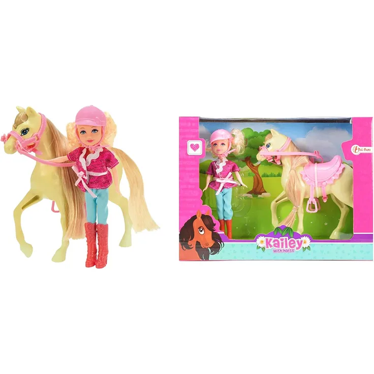 Toi-Toys 06577A Poupée Avec Cheval Figur, Mehrfarbig