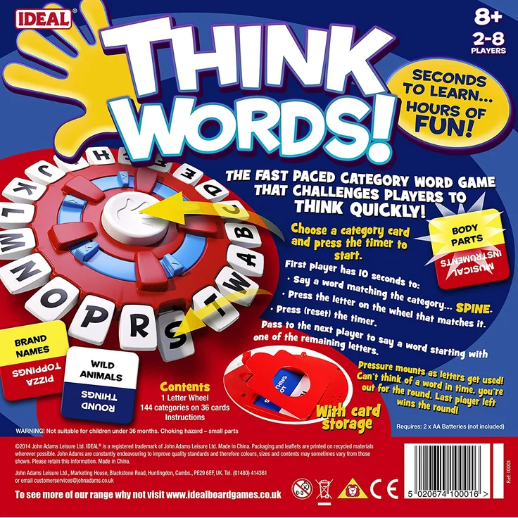 Ideal John Adams Think Words Denken Wörter 2-8 Spieler ab 8 Jahren – Bild 5