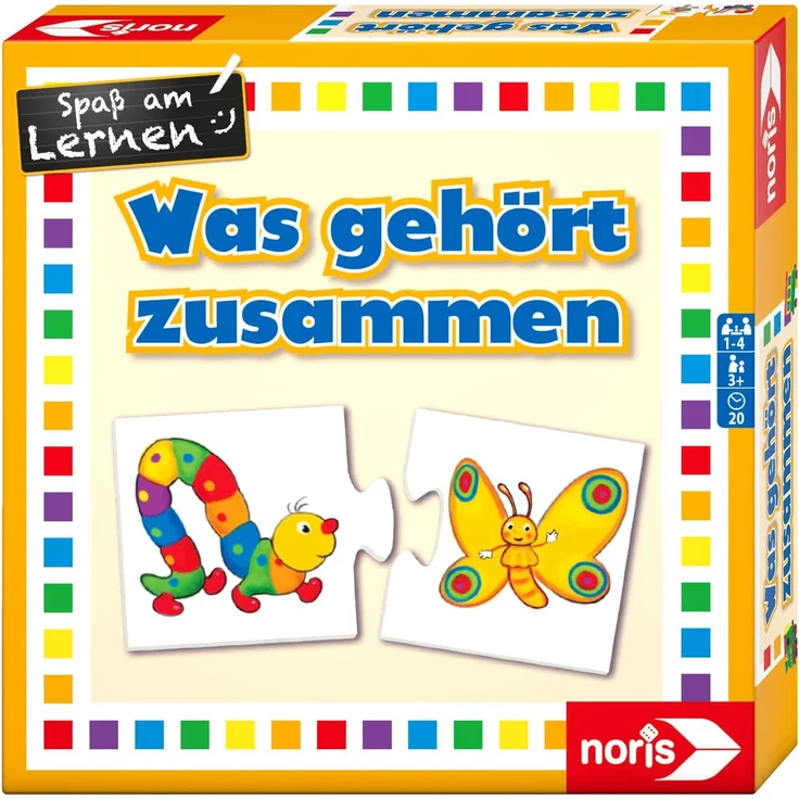 Noris 608985662 Was gehört zusammen, das beliebte Kinderspiel für Groß und Klein-Reise-und Mitbringspiel, ab 3 Jahren – Bild 4