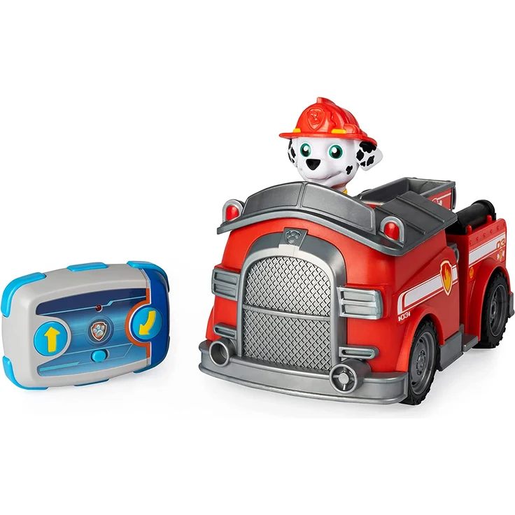 PAW Patrol 6054195 Ferngesteuertes Feuerwehrauto mit Marshall Figur, RC Fahrzeug in rot – Bild 2