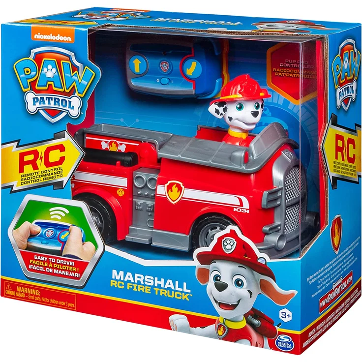 PAW Patrol 6054195 Ferngesteuertes Feuerwehrauto mit Marshall Figur, RC Fahrzeug in rot – Bild 9