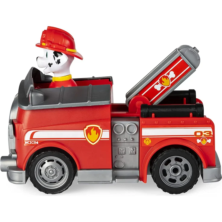 PAW Patrol 6054195 Ferngesteuertes Feuerwehrauto mit Marshall Figur, RC Fahrzeug in rot – Bild 4