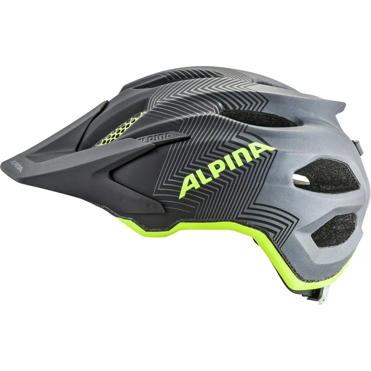 Alpina Junior Carapax Black - Neon Yellow, Größe 51 - 56 cm - Fahrradhelm, Farbe Schwarz – Bild 3