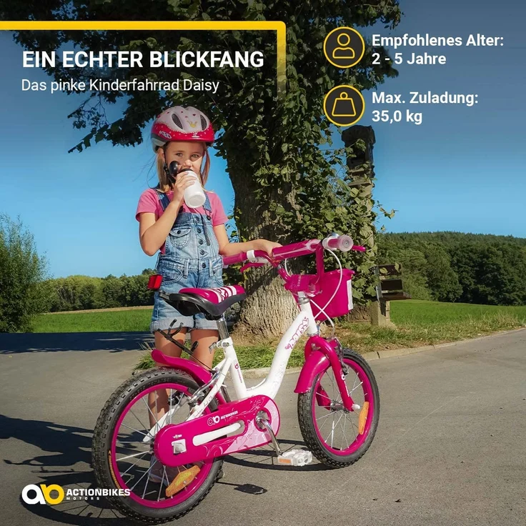 Actionbikes Kinderfahrrad Daisy 12 Zoll Kinder Fahrrad Kinderrad Stützräder Korb – Bild 6