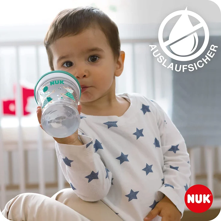 NUK Action Cup Trinkbecher Kinder | 12+ Monate | 230 ml | Drehdeckel mit weichem Strohhalm | auslaufsicher | BPA-frei | lila Krabbe – Bild 4