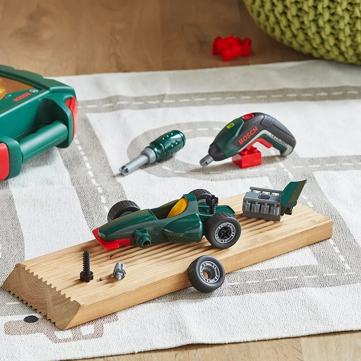 Theo Klein 8395 Werkzeugkoffer-Set Bosch Grand Prix mit Ixolino-Akkuschrauber I Schraubbarer Rennwagen I Maße: 32 cm x 26 cm x 9 cm I Spielzeug für Kinder ab 3 Jahren - Preisvergleich – Bild 10