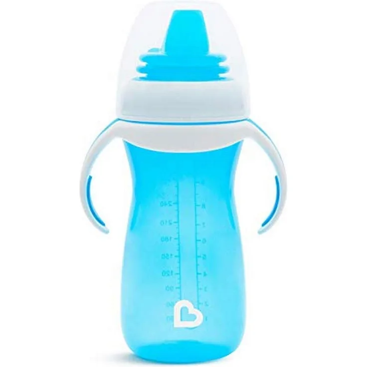 Munchkin Gentle Trinklernbecher mit weichem Trinkschnabel, 300 ml, blau