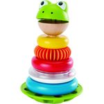 Hape E0457 - Stapel Frosch, Motorik-und Lernspielzeug zum Sortieren und Stapeln
