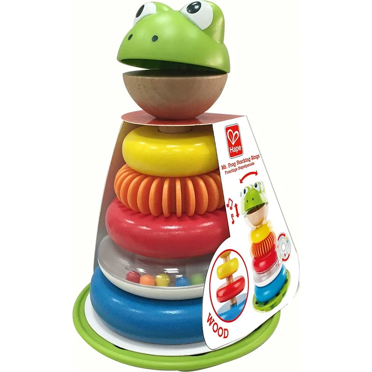 Hape E0457 - Stapel Frosch, Motorik-und Lernspielzeug zum Sortieren und Stapeln – Bild 6