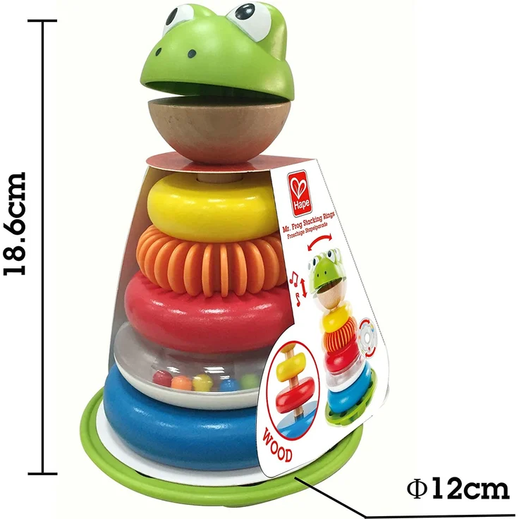 Hape E0457 - Stapel Frosch, Motorik-und Lernspielzeug zum Sortieren und Stapeln – Bild 4