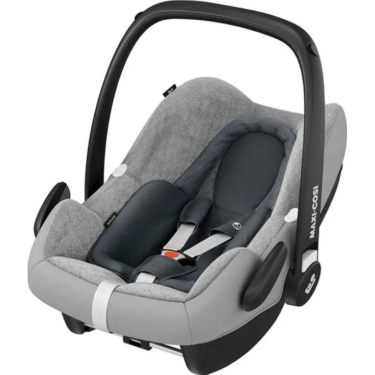 Maxi-Cosi Sommerbezug, passend für Maxi-Cosi Pebble Plus / Rock Babyschale, Schonbezug für den Autositz für die warmen Sommertage, fresh grau
