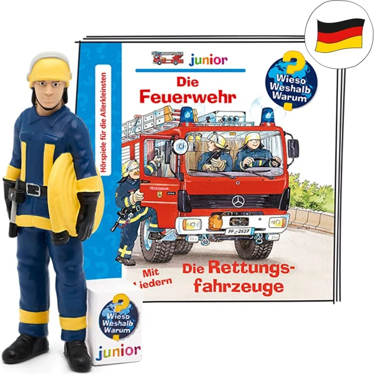 tonies® Hörfigur - Wieso? Weshalb? Warum? junior Die Feuerwehr, Die Rettungsfahrzeuge – Bild 1