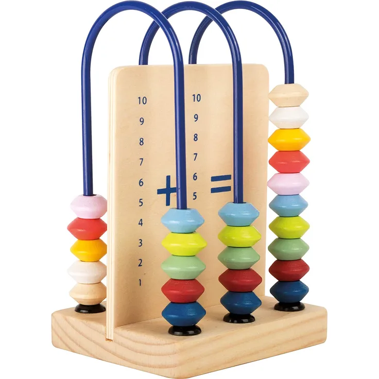small foot 11165 Kleine Rechenschleife Educate aus Holz mit bunten Holzperlen, Rechenschieber Spielzeug, Mehrfarbig