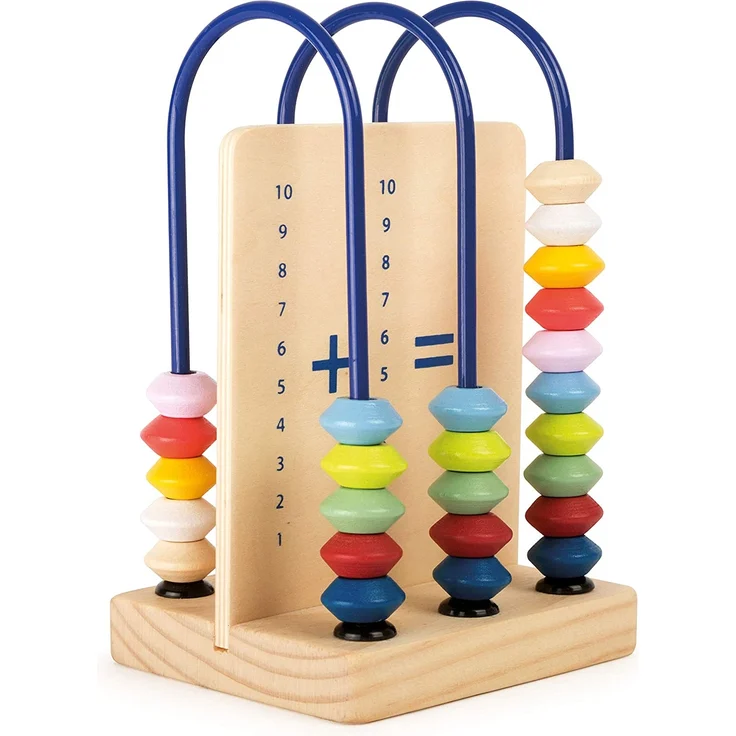 small foot 11165 Kleine Rechenschleife Educate aus Holz mit bunten Holzperlen, Rechenschieber Spielzeug, Mehrfarbig – Bild 3