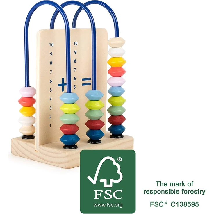 small foot 11165 Kleine Rechenschleife Educate aus Holz mit bunten Holzperlen, Rechenschieber Spielzeug, Mehrfarbig – Bild 6