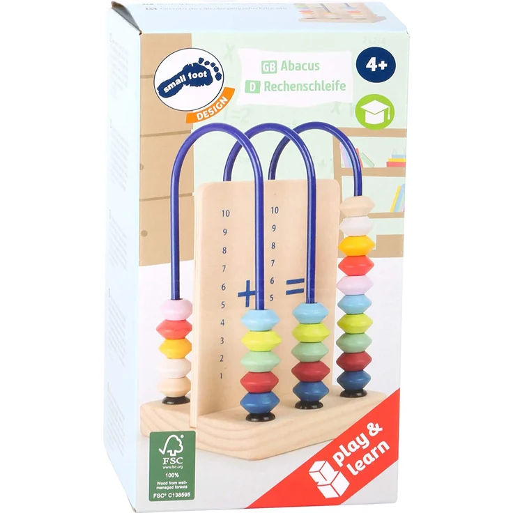 small foot 11165 Kleine Rechenschleife Educate aus Holz mit bunten Holzperlen, Rechenschieber Spielzeug, Mehrfarbig – Bild 4