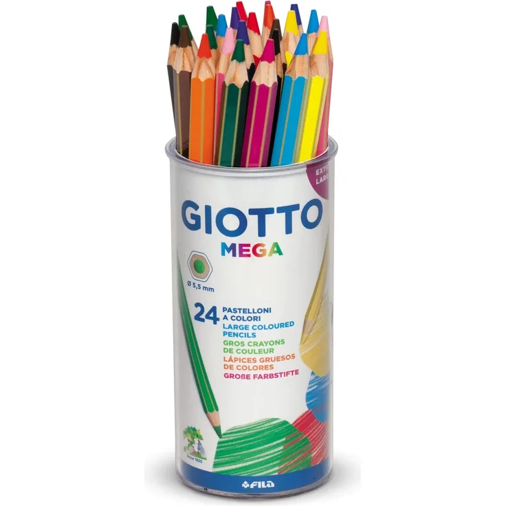 Giotto 5197 00 - Mega Runddose 24 Dickkernfarbstifte