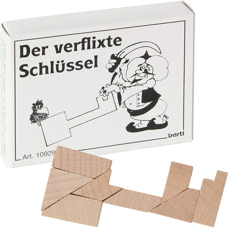 Bartl 109299 Mini-Puzzle "Der verflixte Schlüssel" Knobelspiel Holz