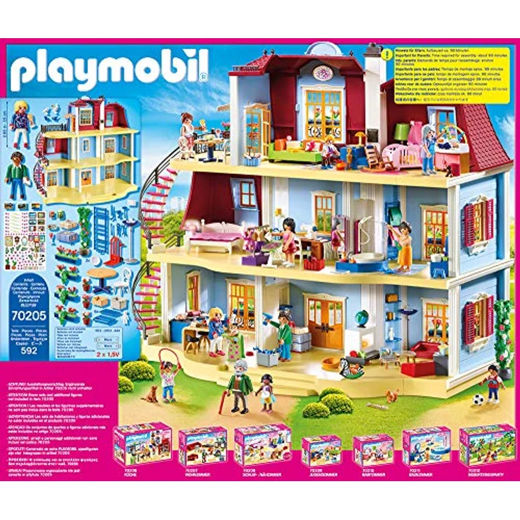 Playmobil Dollhouse 70205 'Mein Großes Puppenhaus', 592 Teile, ab 4 Jahren, mit funktionsfähiger Türklingel – Bild 8
