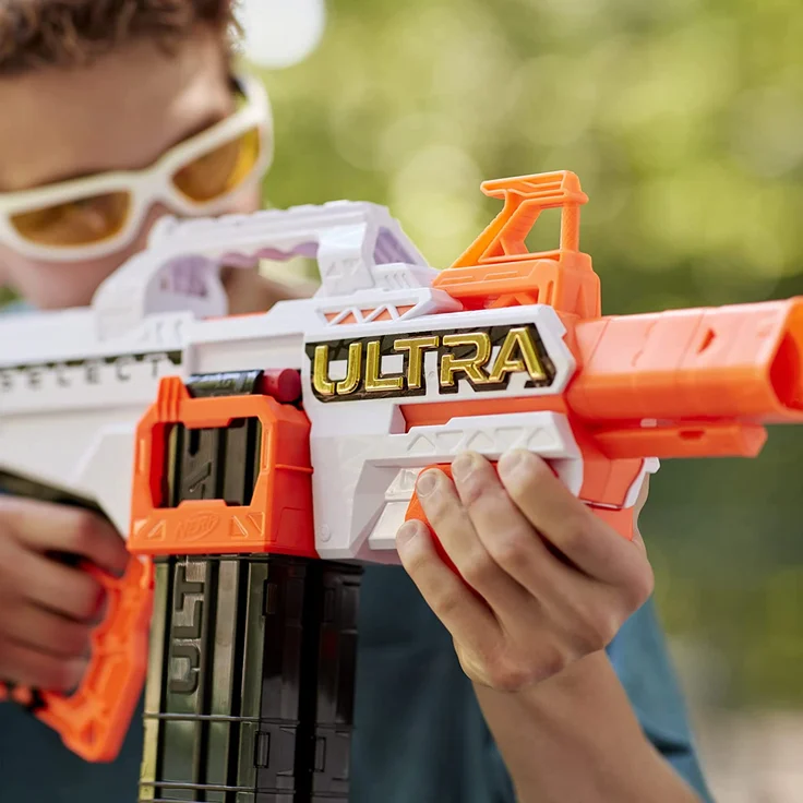 Nerf F0958U50 'Ultra SELECT', ab 8 Jahren, Reichweite 36 Meter, motorisiert, mit Tragegriff, weiß/orange – Bild 13