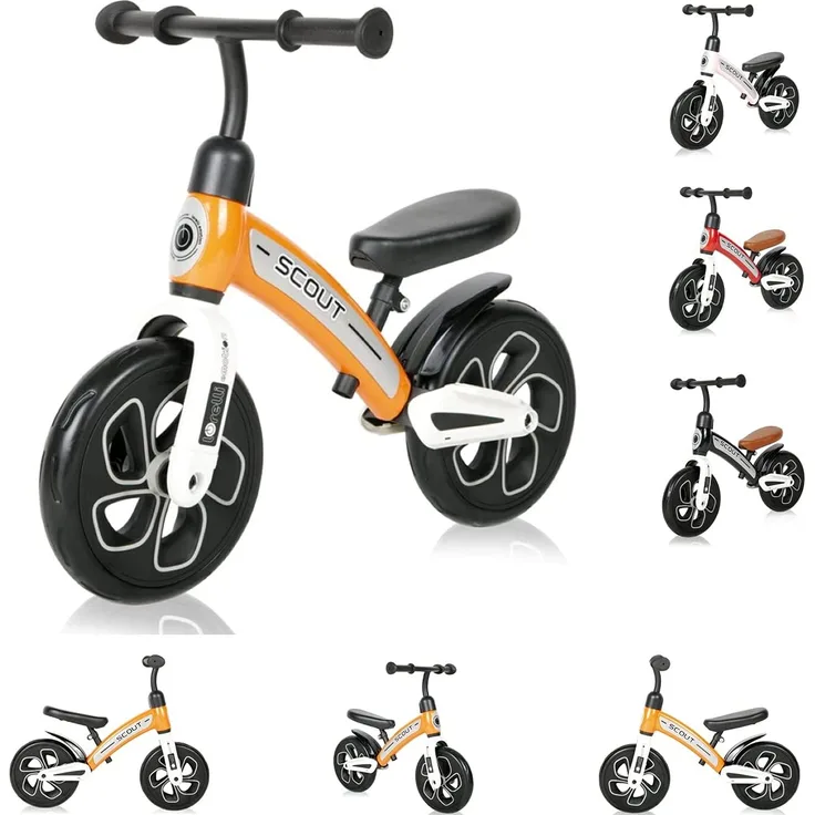 Lorelli Laufrad Scout 10 Zoll EVA-Räder höhenverstellbar Lenker, Kunstleder orange