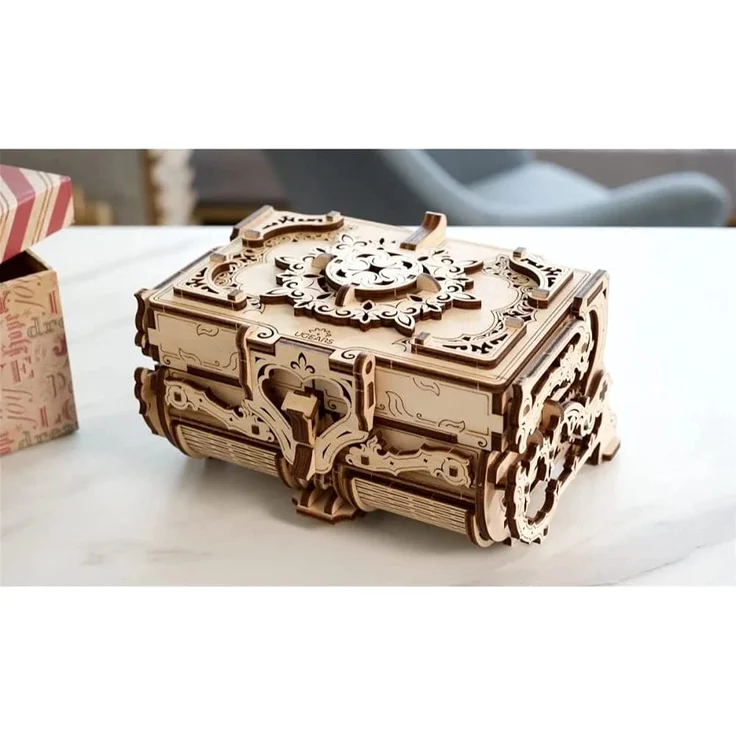 modellbausatz antike Schachtel 17,5 cm Holz natur 185-teilig – Bild 7