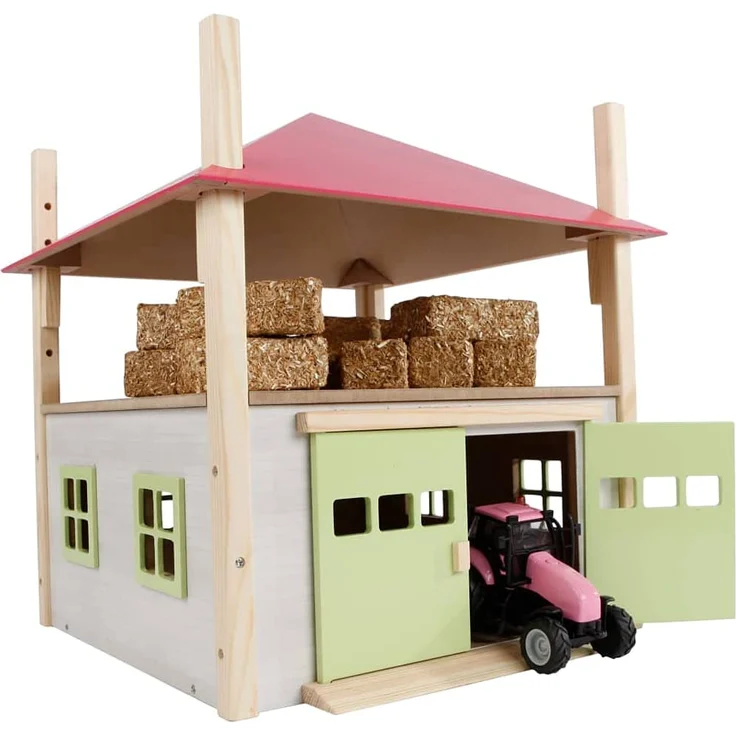 Kids Globe Spielzeug Scheune 1:32 Rosa – Bild 3