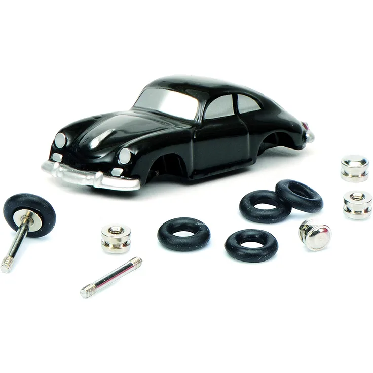 Schuco 450559800 - Piccolo Montagekasten Porsche 356 Coupé, Modellauto, 1:90, Retro Verpackung, schwarz