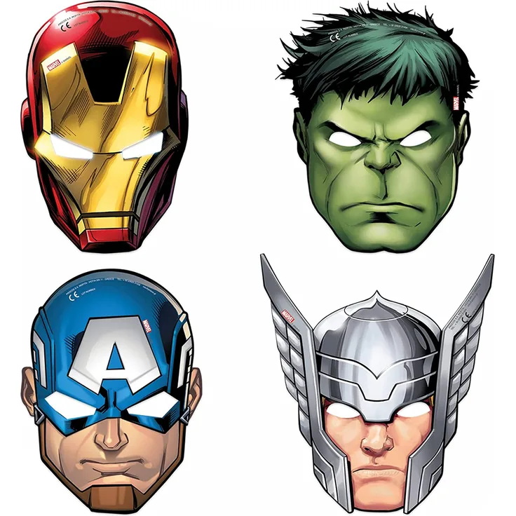 Procos masken Migthy Avengers 17 x 10,5 cm Karton 6 Stück