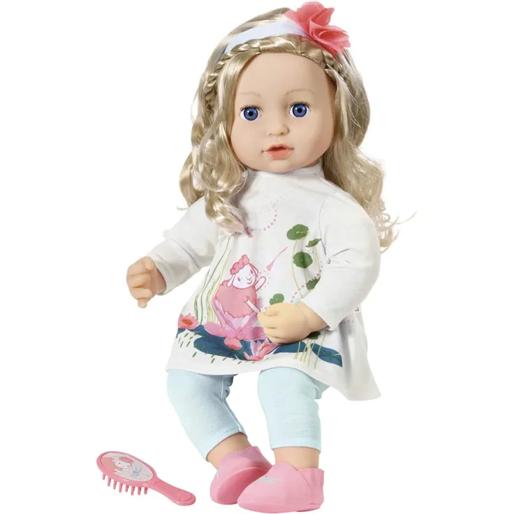 Zapf Creation 703014 Baby Annabell Sophia so Soft Puppe mit langen Haaren zum Stylen, 43 cm