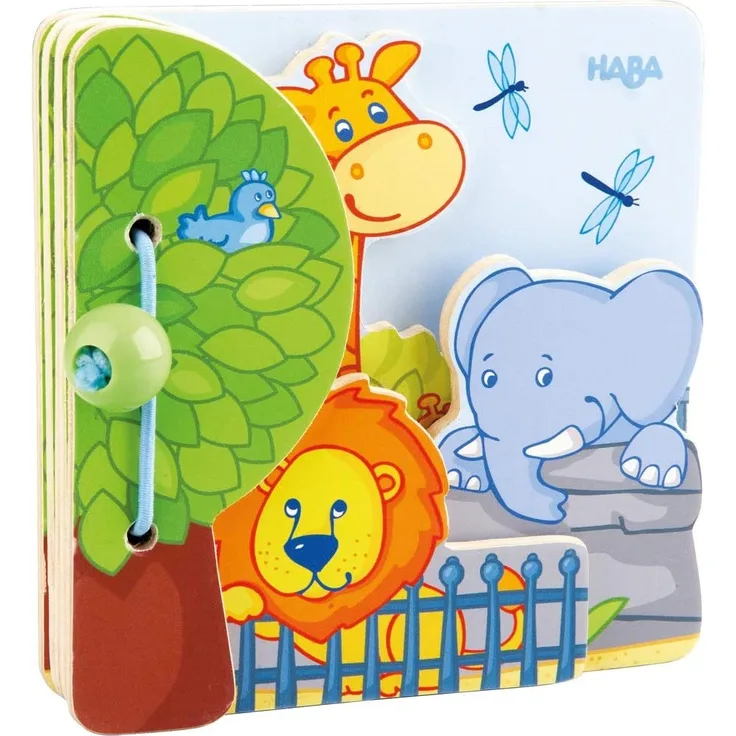 HABA 300129 - Babybuch Zoofreunde, Bilderbuch, Holz
