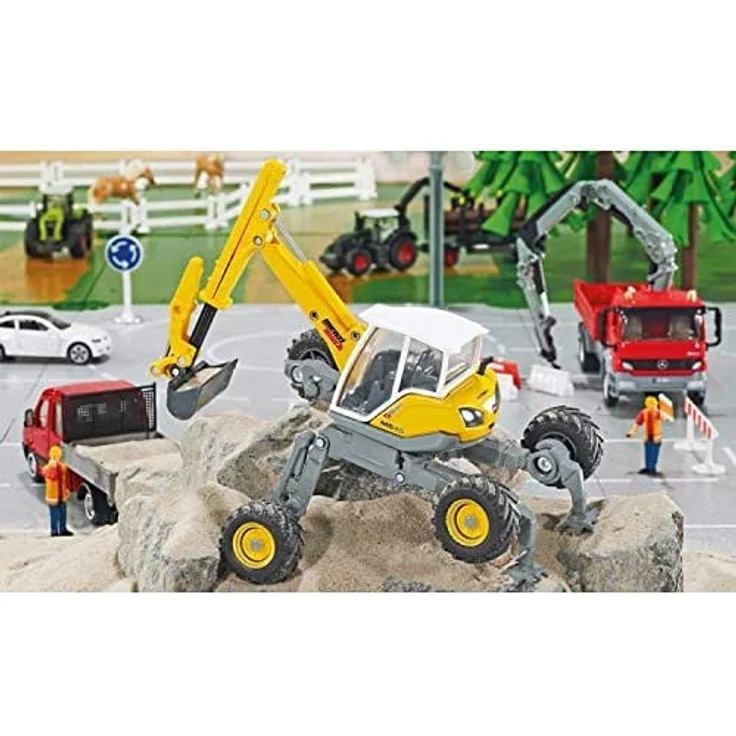 SIKU 3548, Menzi Muck Schreitbagger, 1:50, Metall/Kunststoff, Gelb, Verstellbares Fahrwerk – Bild 8