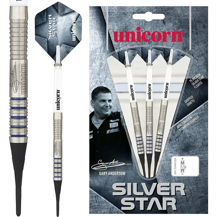 Unicorn Silver Star Gary Anderson Soft Darts, 19 Gr. / Inhalt 1 Stück