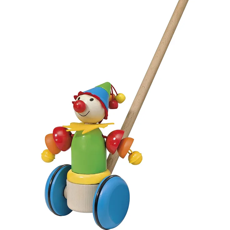 Selecta 62034 Smillo, Schiebefigur, Schiebe-und Nachziehspielzeug aus Holz, 17 cm