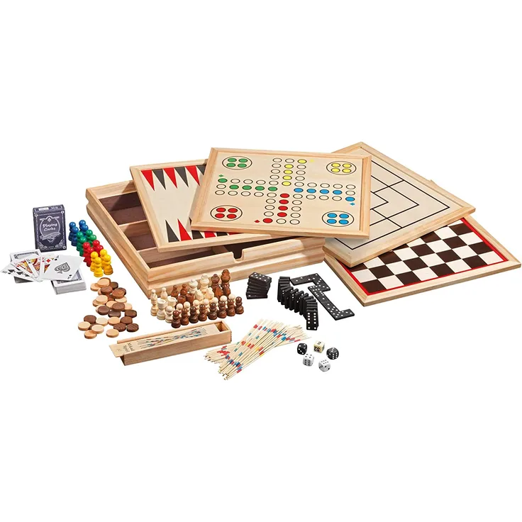 Philos 9960 - Holz-Spielesammlung mit 10 Spielmöglichkeiten