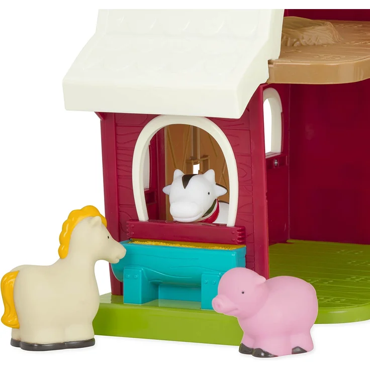 Battat Bauernhof Spielzeug – Große Scheune mit Bauernhoftiere Schwein, Pferd, Kuh, Schaf und Bauer – Set für Kinder ab 18 Monate (6 Teile) – Bild 5
