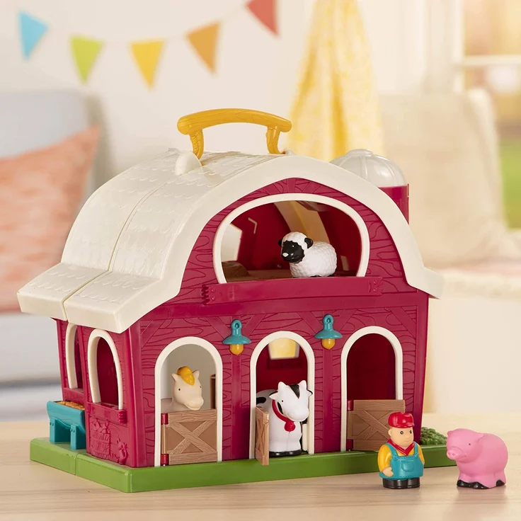 Battat Bauernhof Spielzeug – Große Scheune mit Bauernhoftiere Schwein, Pferd, Kuh, Schaf und Bauer – Set für Kinder ab 18 Monate (6 Teile) – Bild 3