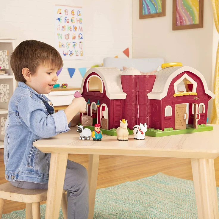 Battat Bauernhof Spielzeug – Große Scheune mit Bauernhoftiere Schwein, Pferd, Kuh, Schaf und Bauer – Set für Kinder ab 18 Monate (6 Teile) – Bild 2