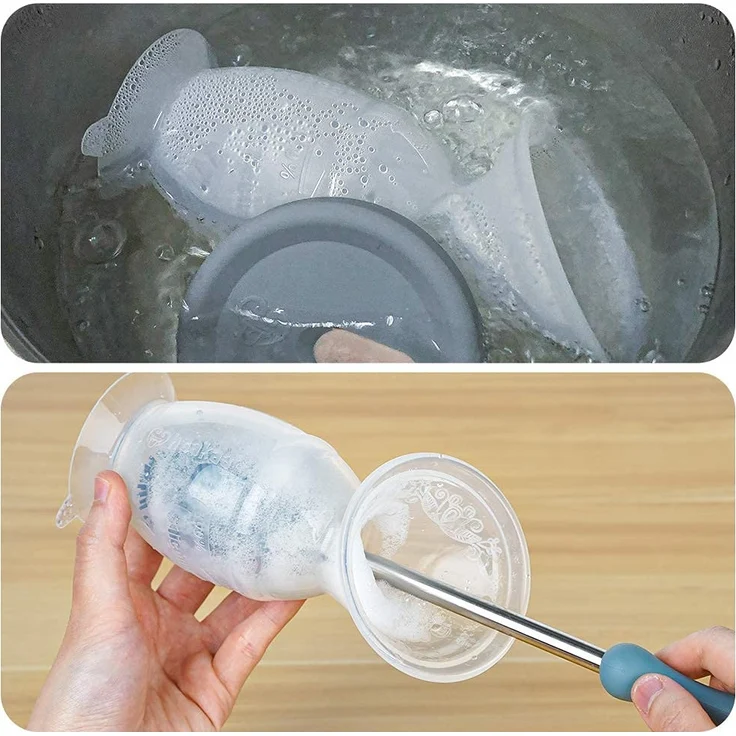 haakaa 150 ML Handmilchpumpe mit Silikondeckel und Saugfuß, Transparent Manuelle Brustpumpe, Silikon Milchpumpe & Muttermilchauffänger, Gesund und Harmlos - Preisvergleich – Bild 7