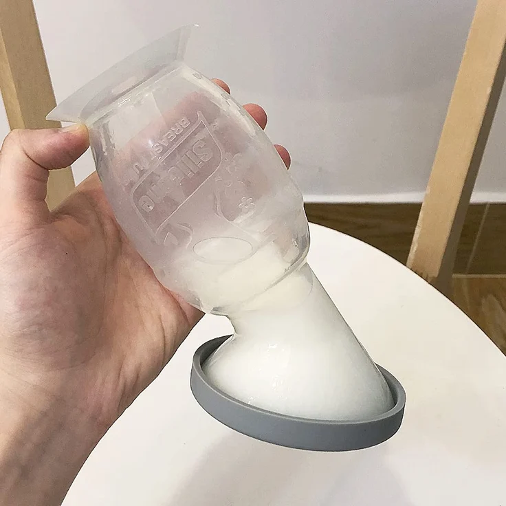 haakaa 150 ML Handmilchpumpe mit Silikondeckel und Saugfuß, Transparent Manuelle Brustpumpe, Silikon Milchpumpe & Muttermilchauffänger, Gesund und Harmlos - Preisvergleich – Bild 3