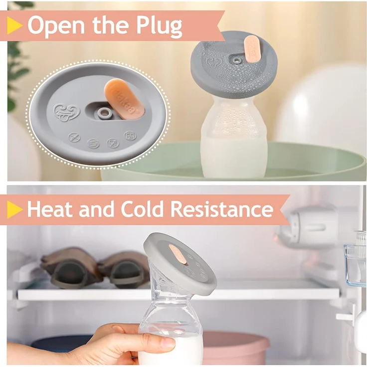 haakaa 150 ML Handmilchpumpe mit Silikondeckel und Saugfuß, Transparent Manuelle Brustpumpe, Silikon Milchpumpe & Muttermilchauffänger, Gesund und Harmlos - Preisvergleich – Bild 5