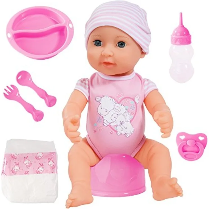 Bayer Design 94071AA - Piccolina New born Baby 40 cm Funktions Puppe mit Schlafaugen inklusiv Zubehör