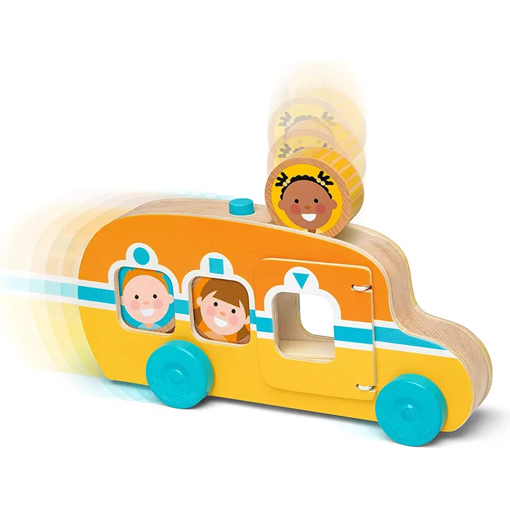 Melissa & Doug GO Tots Bus Rollen & Fahren | Holzspielzeug für Kleinkinder | Entwicklungsspielzeug für Säuglinge | 12 Monate+ | Geschenk für Baby-Jungen-Mädchen | FSC-zertifizierte Materialien